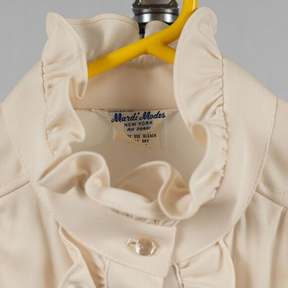Vintage 70s Mardi Modes ruffle button down blouse size 12 - Picture 5 of 6